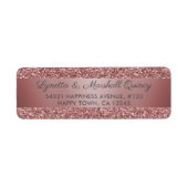 Élégant Rose Parties scintillant or Étiquette étin (Devant)