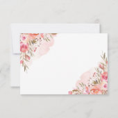 Elégant rose Peach Floral Aquarelle or RSVP (Dos)