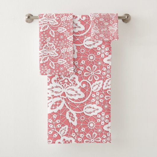 ÉLÉGANT ROSE PEACH LAINE DE SALLE DE BAINS ENSEMBL (En situation)