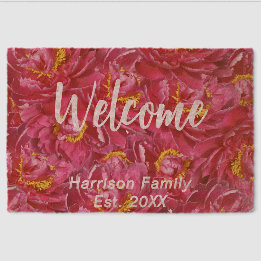 Élégant rose Peony Stylish Calligraphie Monogramme