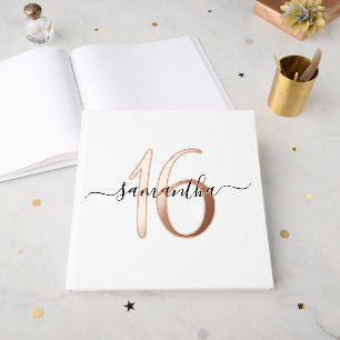 Elégant Rose personnalisé Gold 16e anniversaire