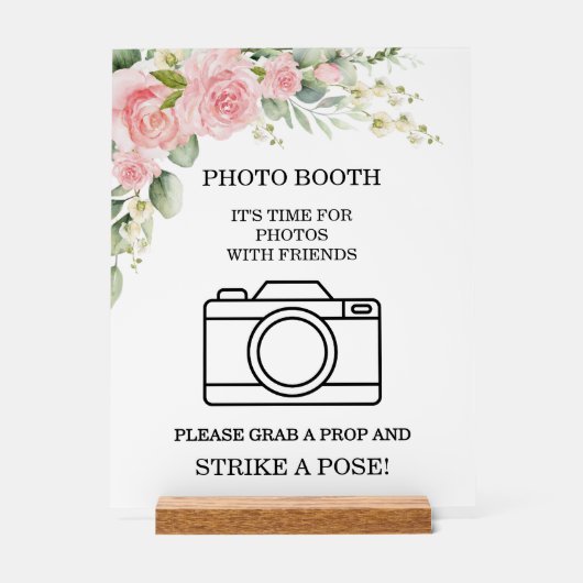 Elegant Rose Pink Wedding Photo Booth (Recto)