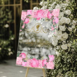 Elégant rose poudré floral Victorian baptême de ma