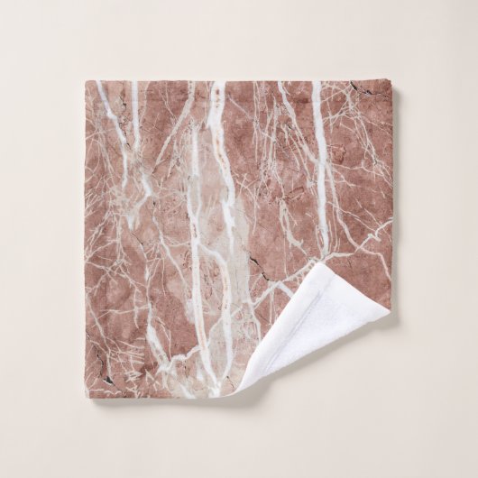 Elégant Rose profond et Marbre blanc (Gant de toilette)