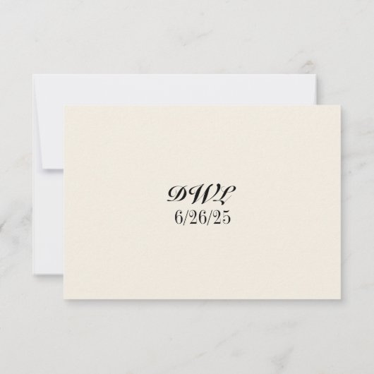 Elegant Rose QR Code RSVP Card (Achterkant)