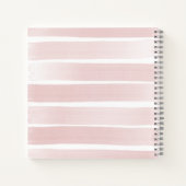 Élégant rose rayures avec votre nom carnet de note (Dos)