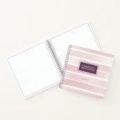 Élégant rose rayures avec votre nom carnet de note (Intérieur)