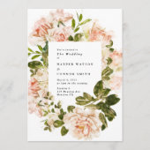 Elégant Rose Romance Faire-part de mariage aquarel (Devant)