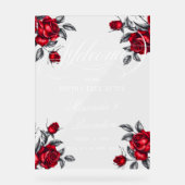 Élégant Rose romantique Floral Mariage Bienvenue (Recto)