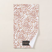 Elégant rose romantique or rose motif image (Serviette à main)