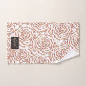 Elégant rose romantique or rose motif image (Serviette à main)