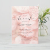 Elégant Rosé Rose Brunch Bridal Shower Invitation (Debout devant)