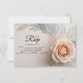 Elégant Rose Rose Dew Drops Designer Cartes RSVP (Devant)