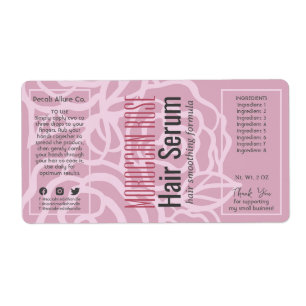 Élégant Rose rose Étiquettes de bouteille à goutt