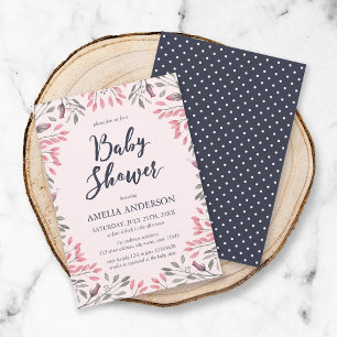 Elégant rose Roses Floral Baby shower Invitation