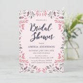 Elégant rose Roses Floral Bridal Shower Invitation (Debout devant)