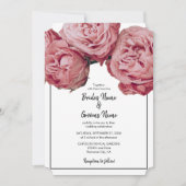 Élégant rose Roses Invitations de mariage (Devant)