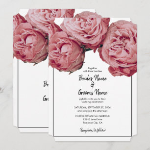 Élégant rose Roses Invitations de mariage