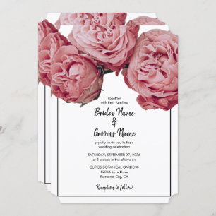 Élégant rose Roses Invitations de mariage