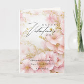 Elégant rose Roses Valentin carte pour elle (Devant)