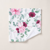 Élégant rose rouge chic floral (Gant de toilette)