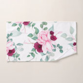 Élégant rose rouge chic floral (Serviette à main)