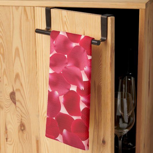 Élégant Rose Rouge Pétales Romantique Serviette de (Pliage en tiers)