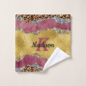 Élégant rose rousse poster de animal monocorograph (Gant de toilette)