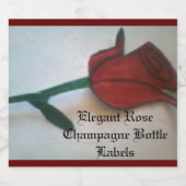 Élégant Rose Sparkling Wine Bottle Étiquettes sets (Étiquettes simples)