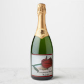 Élégant Rose Sparkling Wine Bottle Étiquettes sets (Devant)