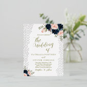 Élégant Rose Stars Faire-part de mariage (Debout devant)