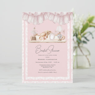 Elégant Rose Toile Vintage Caprice Invitation de M