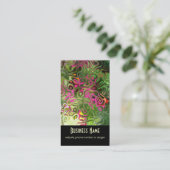 Élégant rose, vert, crème, Carte de visite noir (Debout devant)