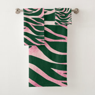 Elégant Rose vert Parties scintillant or Zebra