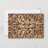 Elégant Rose victorien Gold Foil Wedding Carte RSV (Dos)