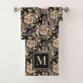 Élégant Rose victorien Monogramme noir (En situation)