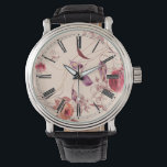 Élégant Rose Vintage<br><div class="desc">Montrez votre amour du vintage floral avec cette montre classe et élégante ! En vedette ici avec des chiffres romains.</div>
