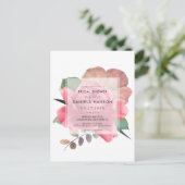 Elégant rose vintage douche nuptiale Invitation (Debout devant)