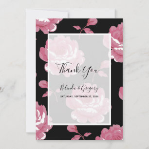 Élégant rose Vintage Rose Carte de remerciements M