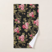 Élégant rose Vintage Roses-Black Arrière - plan (Serviette à main)