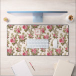 Elégant rose Vintage Roses-Buff BG/Monogramme<br><div class="desc">De superbes sprays de roses romantiques élégantes et feuillage vert sur arrière - plan bouffant doux. Le motif est transparent et peut être redimensionné vers le haut ou vers le bas à l'aide des boutons de mise à l'échelle   et - de l'outil de conception.</div>
