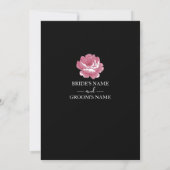 Elégant rose Vintage Roses mariage Invitations (Dos)