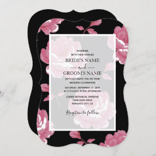 Elégant rose Vintage Roses mariage Invitations