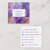 Élégant Rose violet Carte de visite (Devant / Derrière)