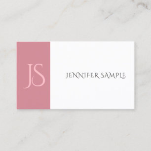 Elegant Rosegold Modern Monogram Minimalist Visitekaartje