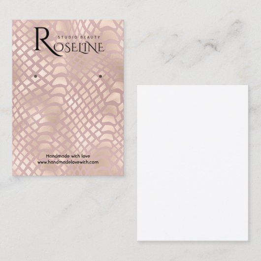 Elegant Rosegold Print Display Kaart Visitekaartje (Voorkant / Achterkant)