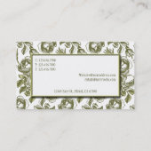 Élégant Roses blanc et or Cartes de visite personn (Dos)