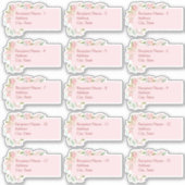 Elégant Roses d'aquarelle rose Étiquettes de messa (Devant)