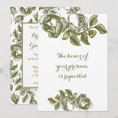 Élégant Roses d'or blanc personnalisé invitation d (Devant / Derrière)