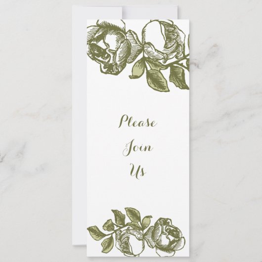 Élégant Roses d'or blanc sur mesure Invitations (Devant)